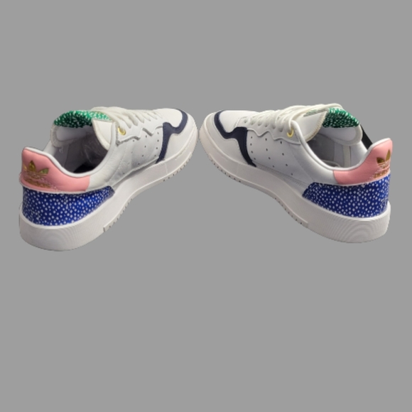Adidas Women Original Supercourt Sneakers White with ColorPops Size 7 Preloved - Picture 6 of 8